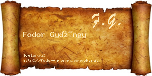 Fodor Gyöngy névjegykártya